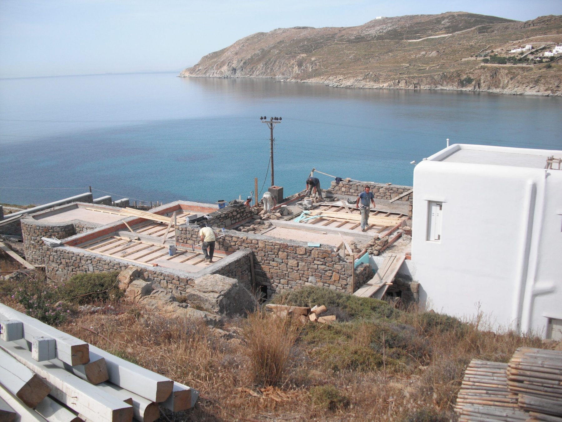 Construction work at a coastal property
